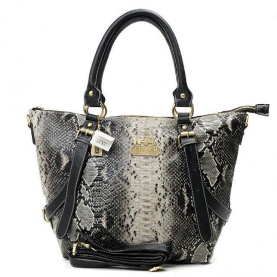 Coach Snakeskin Embossed Medium Grey Totes DXF | Women - Click Image to Close